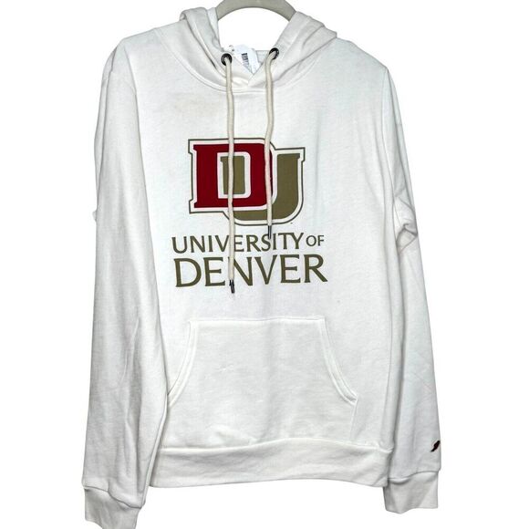 League 91 Womens University of Denver DU Sweatshirt Size Large NEW White - Picture 1 of 8